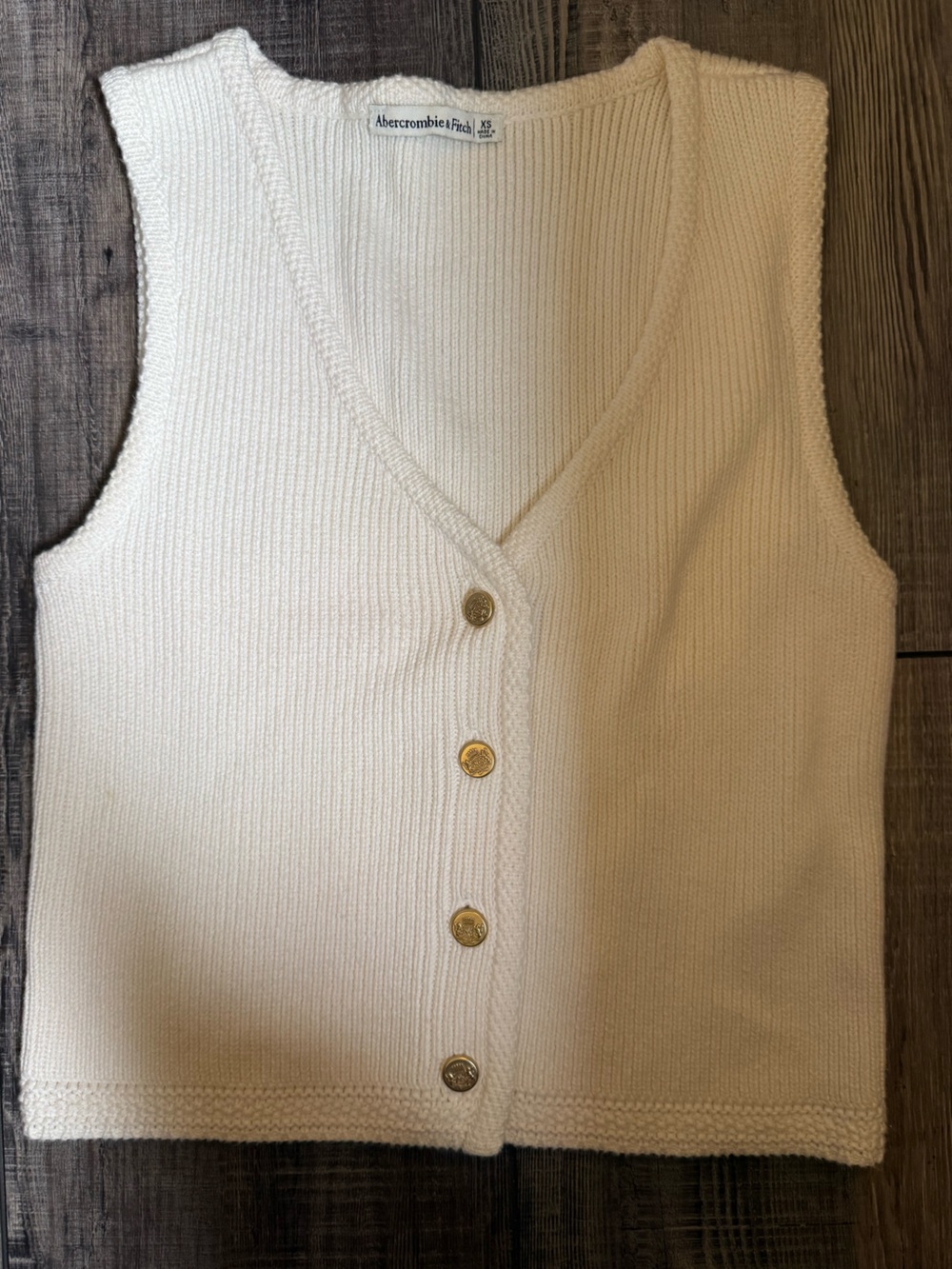 Abercrombie & Fitch Cream Knit Tank Top